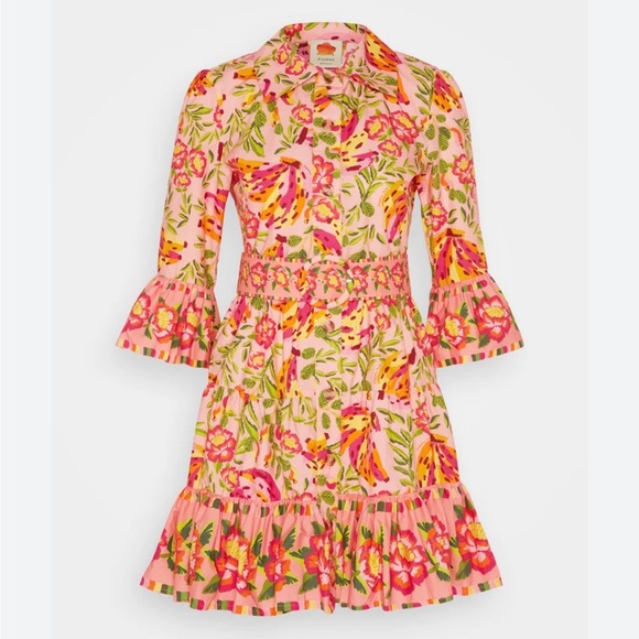 Farm Rio Printed Ruffle Shirt Dress - Picture 7 of 8